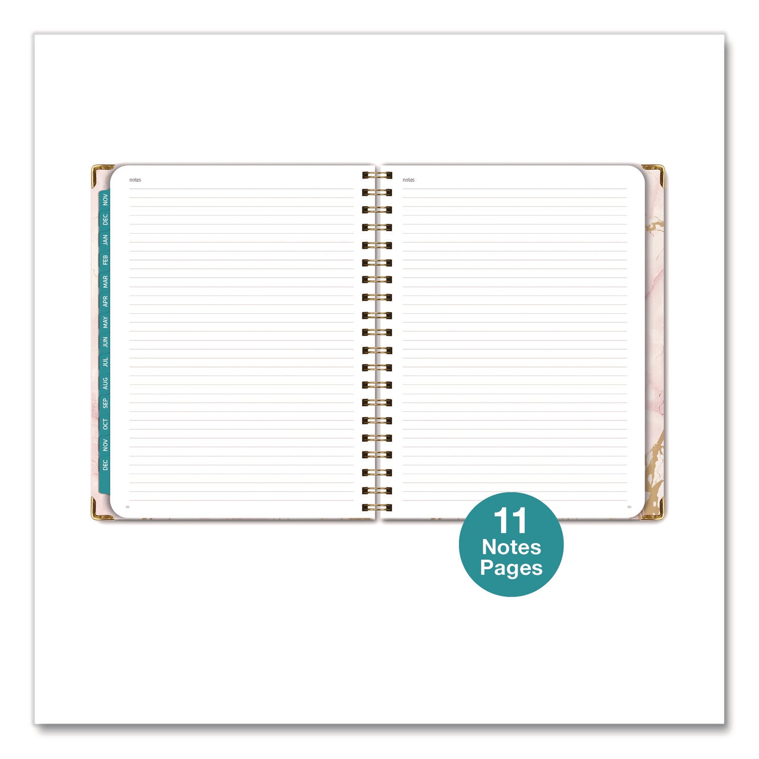 global-printed-products-marble-weekly-monthly-planner-11-x-8-5-pink-marble-gold-cover-14-month-nov-2024-to-dec-2025-gpuspls25851101_4