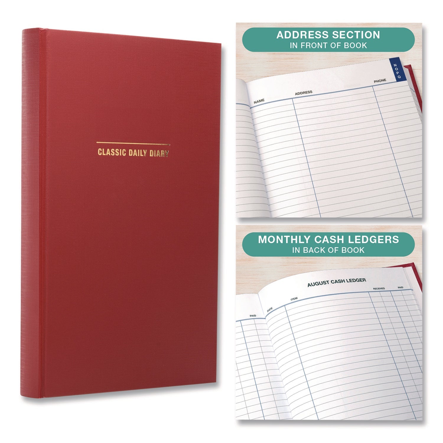 global-printed-products-classic-hardbound-daily-planner-12-5-x-8-red-gold-cover-12-month-jan-to-dec-2025-gpusplssdcy25rd_6