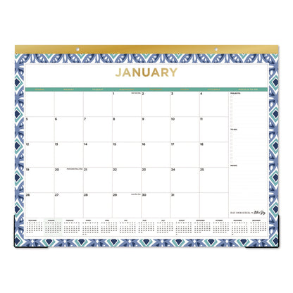 blue-sky-r-tile-desk-pad-calendar-geometric-artwork-22-x-17-white-sheets-gold-headband-clear-corners-12-month-jan-to-dec-2025-bls13369425_1