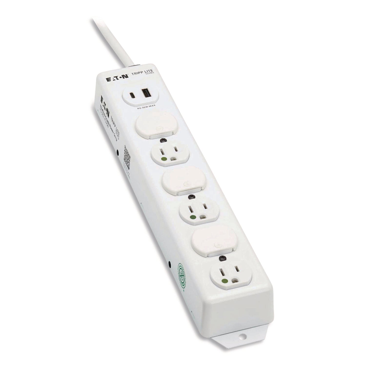 tripp-lite-by-eaton-safe-it-medical-grade-power-strip-with-antimicrobial-protection-6-hospital-grade-outlets-usb-charging-2-ft-cord-white-trpps602hgusb_4