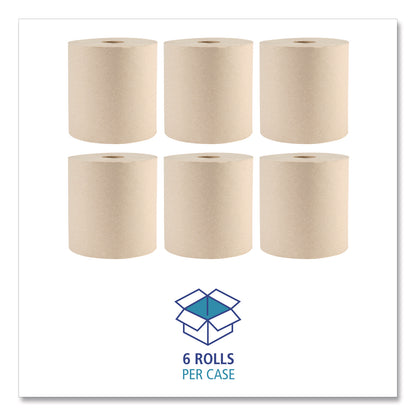 Boardwalk® Green Xtra Roll Towels, 1-Ply, 8" x 800 ft, Natural, 6 Rolls/Carton, 55 Cartons/Pallet (BWK32GREENPLT)