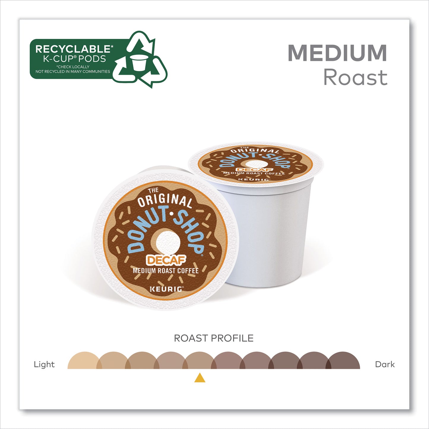The Original Donut Shop® Decaf Coffee K-Cups, 0.39 oz, 22/Box (DIE60224101)