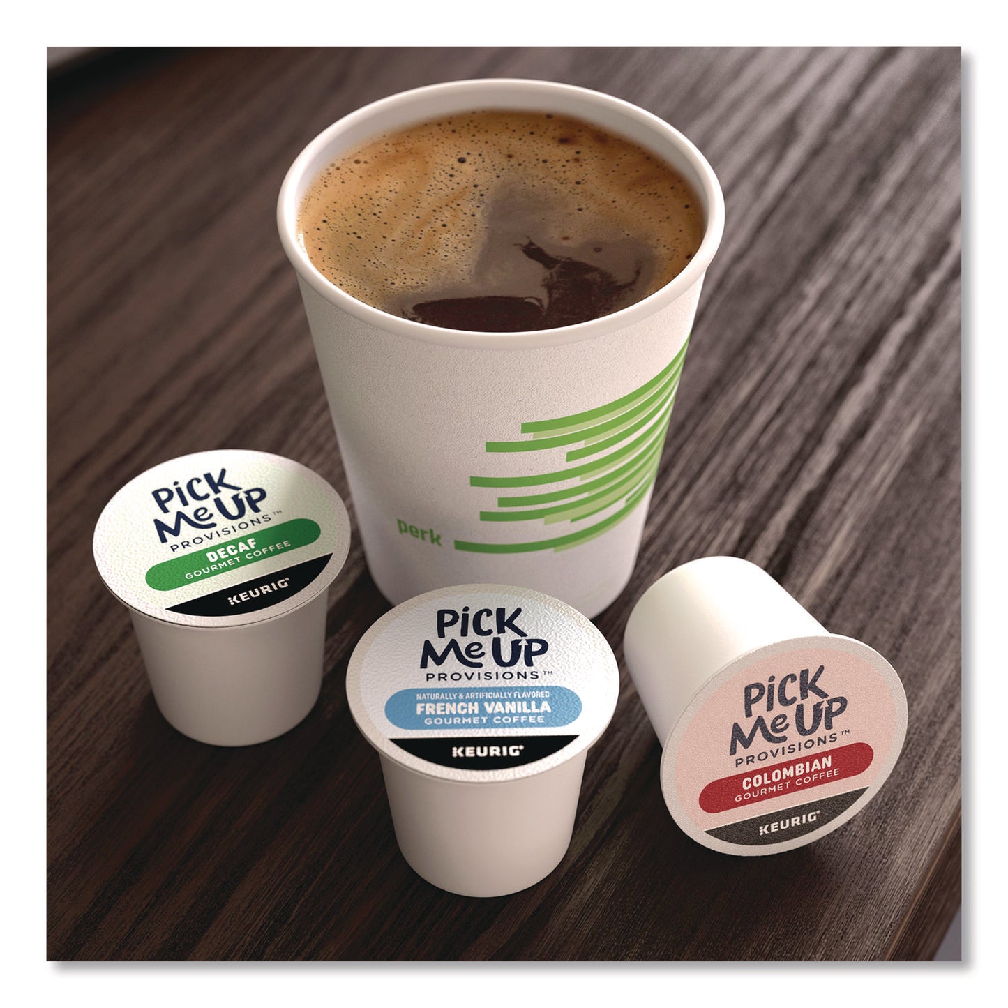 Pick Me Up Provisions™ French Vanilla Coffee K-Cups, 24/Box (PIE24382842)