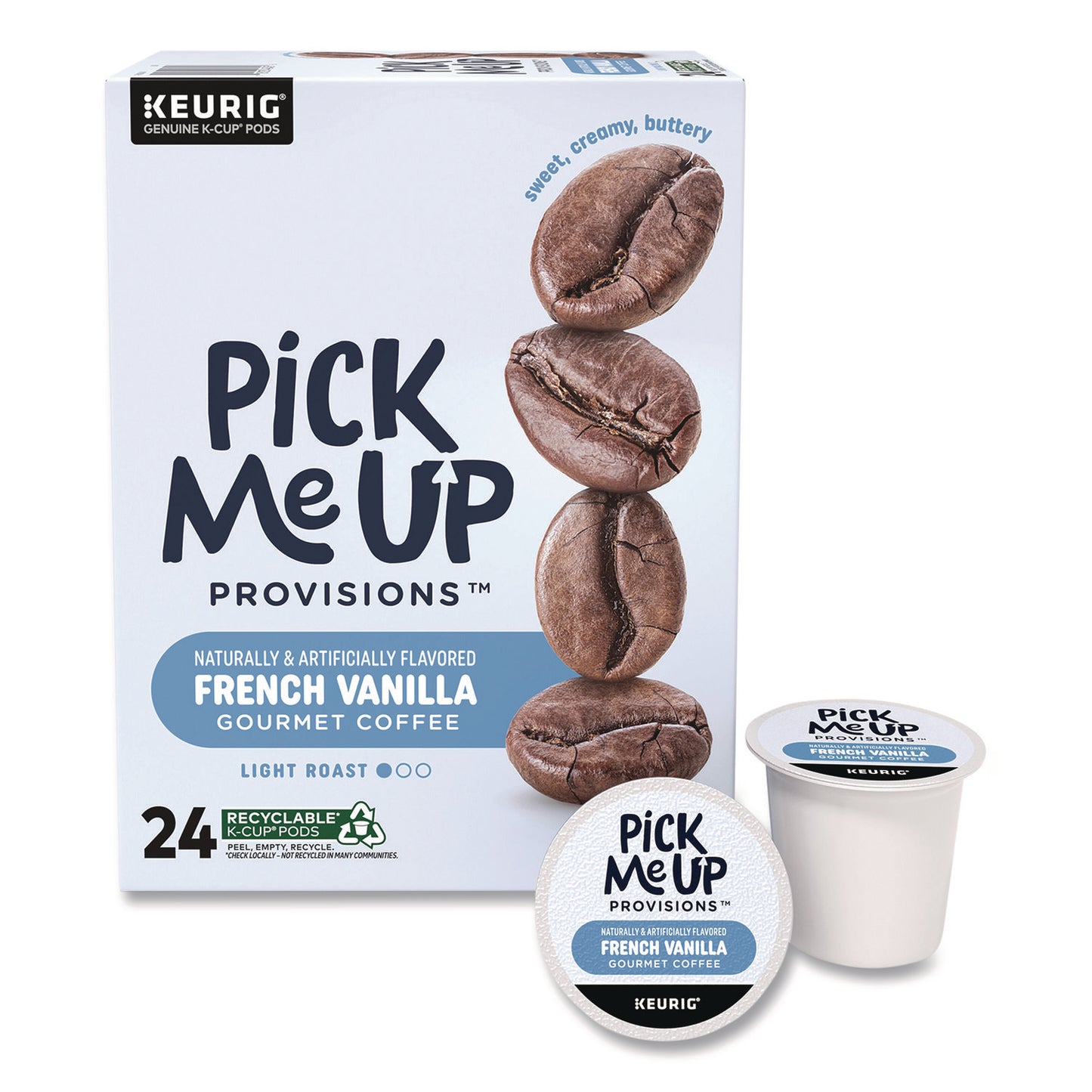 Pick Me Up Provisions™ French Vanilla Coffee K-Cups, 24/Box (PIE24382842)