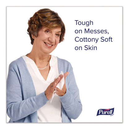 PURELL® Cottony Soft Individually Wrapped Sanitizing Hand Wipes, 5 x 7, Herbal Scent, White, 480/Carton (GOJ902512)