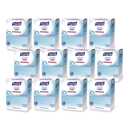 PURELL® Cottony Soft Individually Wrapped Sanitizing Hand Wipes, 5 x 7, Herbal Scent, White, 480/Carton (GOJ902512)