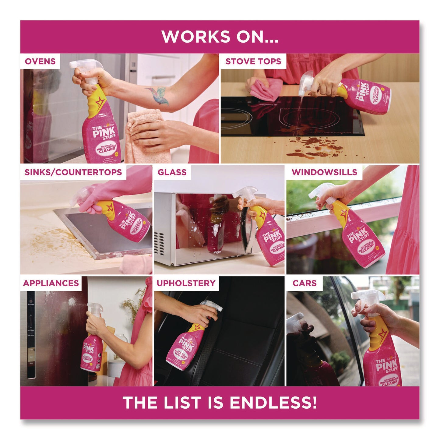 The Pink Stuff Multipurpose Cleaner Degreaser, Fruity Scent, 25.4 oz Spray Bottle (RST823788)