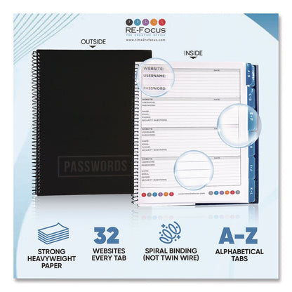 re-focus-the-creative-office-large-password-log-book-384-total-entries-4-entries-page-black-plastic-cover-48-10-x-7-5-sheets-rfclargepwbookb_4