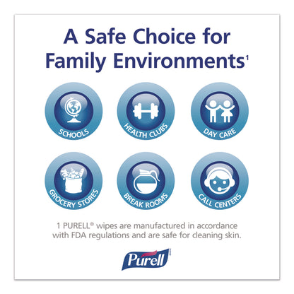 PURELL® Cottony Soft Individually Wrapped Sanitizing Hand Wipes, 5 x 7, Herbal Scent, White, 480/Carton (GOJ902512)