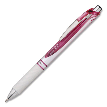 pentel-r-energel-rtx-deluxe-gel-pen-retractable-medium-0-7-mm-black-ink-pearl-translucent-pink-barrel-dozen-penbl77pwpadz_2