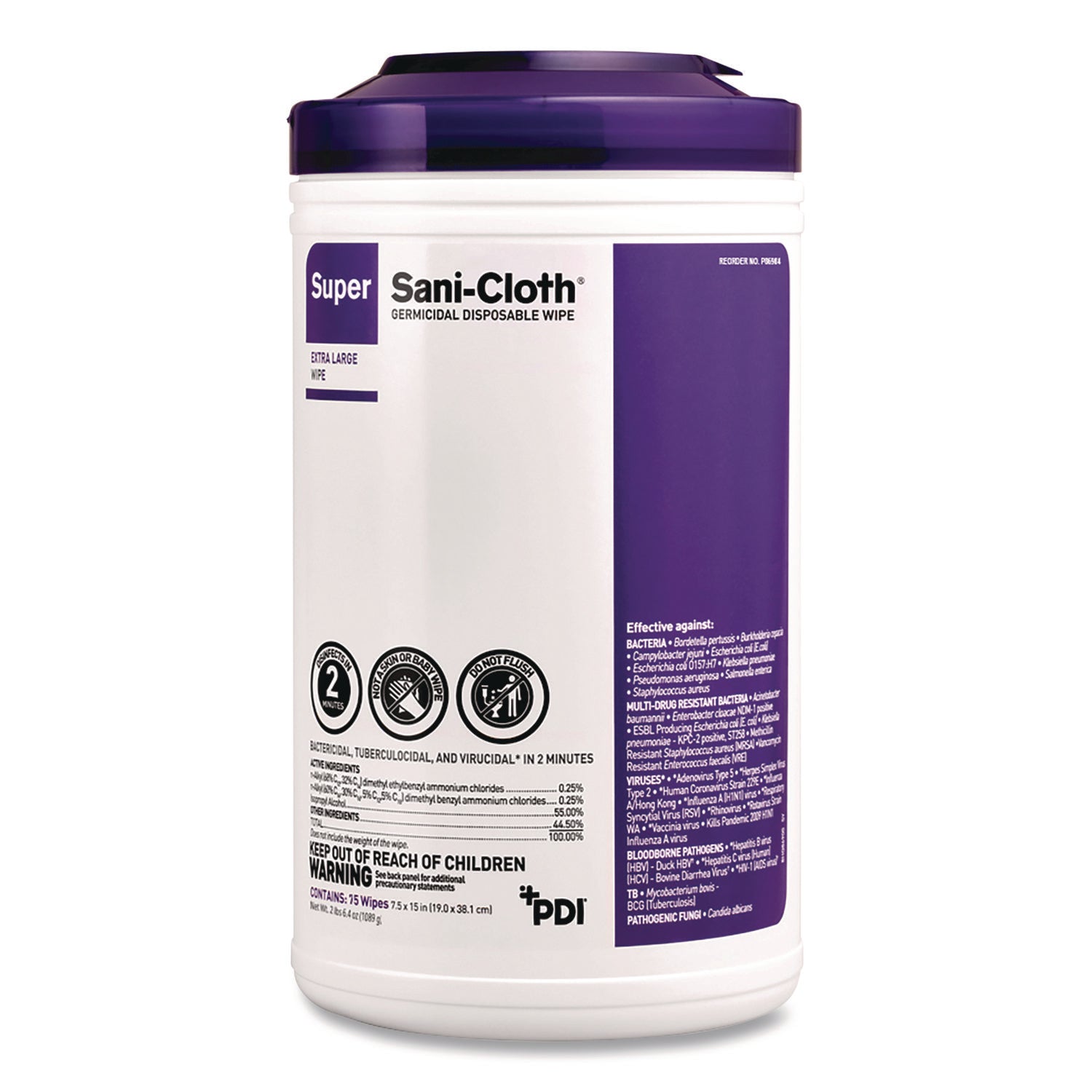 pdi-r-super-sani-cloth-disinfecting-wipes-15-x-7-5-unscented-white-75-wipes-canister-6-carton-pdip86984ct_1
