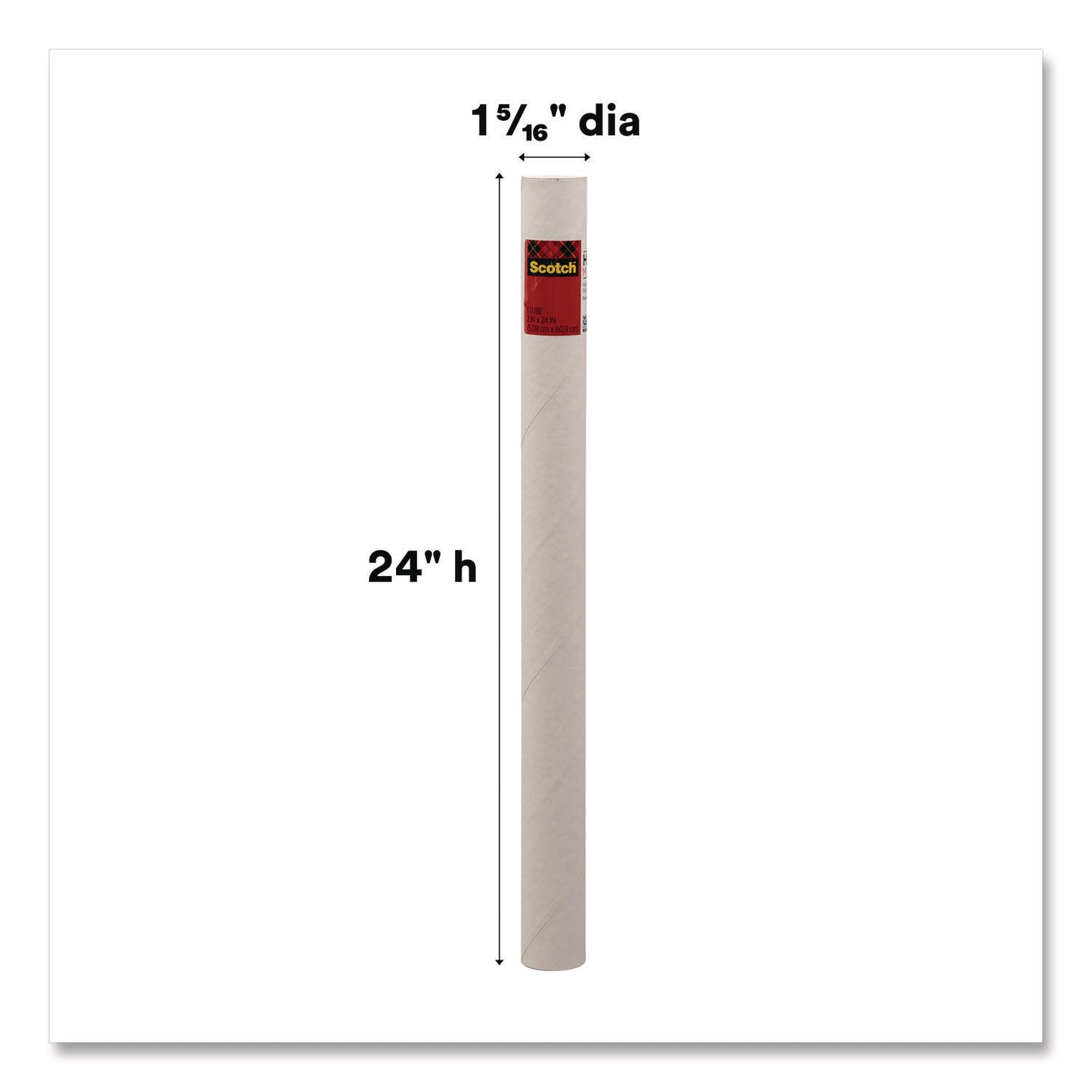 Scotch™ Mailing Tube, 24" Long, 2" Diameter, White (MMM7921)