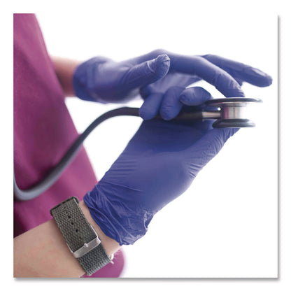 AMMEX® Professional Nitrile Exam Gloves, Powder-Free, Medium, 3 mil Thick, Indigo, 100/Box (AXCAINPF44100)