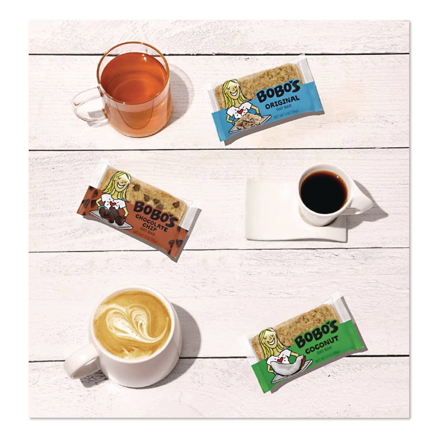 Bobo's Oat Bar Coconut/Chocolate Chip/Original Multipack, 3 oz Individually Wrapped, 12/Box (BBO00098)