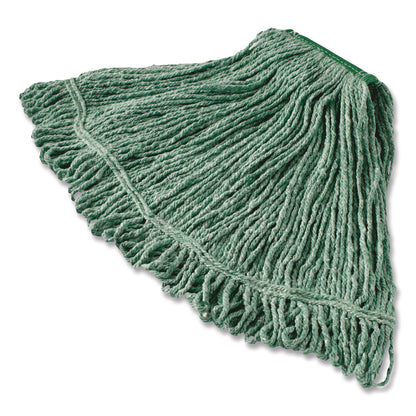 Rubbermaid® Commercial Super Stitch Blend Mop, Cotton/Synthetic, Medium, Green (RCPD21206GR00)