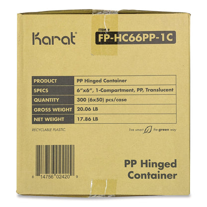 karat-r-polypropylene-plastic-hinged-container-6-x-6-x-3-3-clear-plastic-50-pack-6-packs-carton-krtfphc66pp1c_8