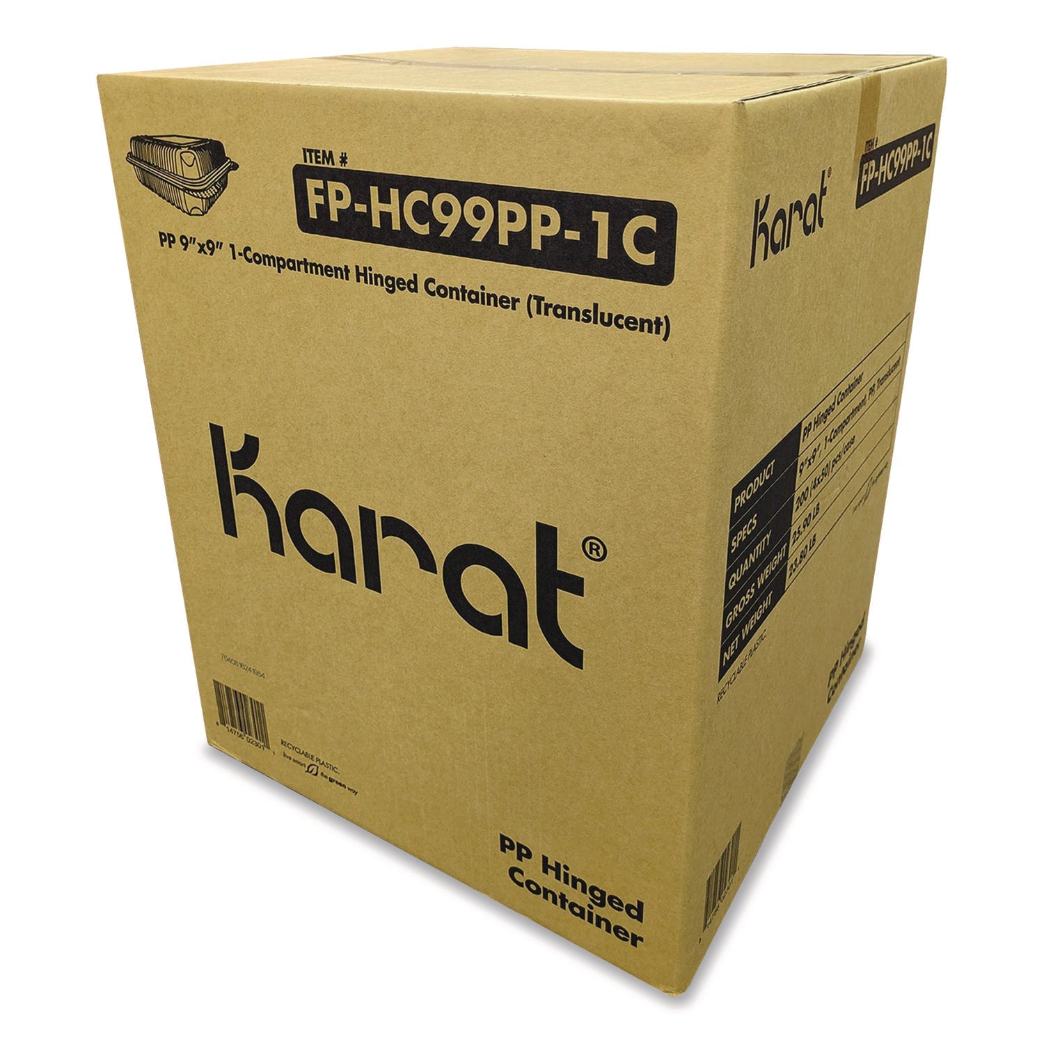 karat-r-polypropylene-plastic-hinged-container-9-35-x-9-22-x-3-17-clear-plastic-50-pack-4-packs-carton-krtfphc99pp1c_1
