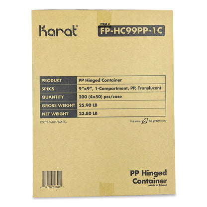 karat-r-polypropylene-plastic-hinged-container-9-35-x-9-22-x-3-17-clear-plastic-50-pack-4-packs-carton-krtfphc99pp1c_7