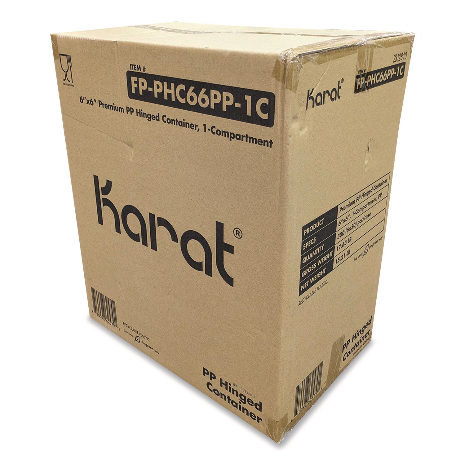 karat-r-polypropylene-plastic-hinged-container-6-x-6-x-3-black-clear-plastic-50-pack-6-packs-carton-krtfpphc66pp1c_1