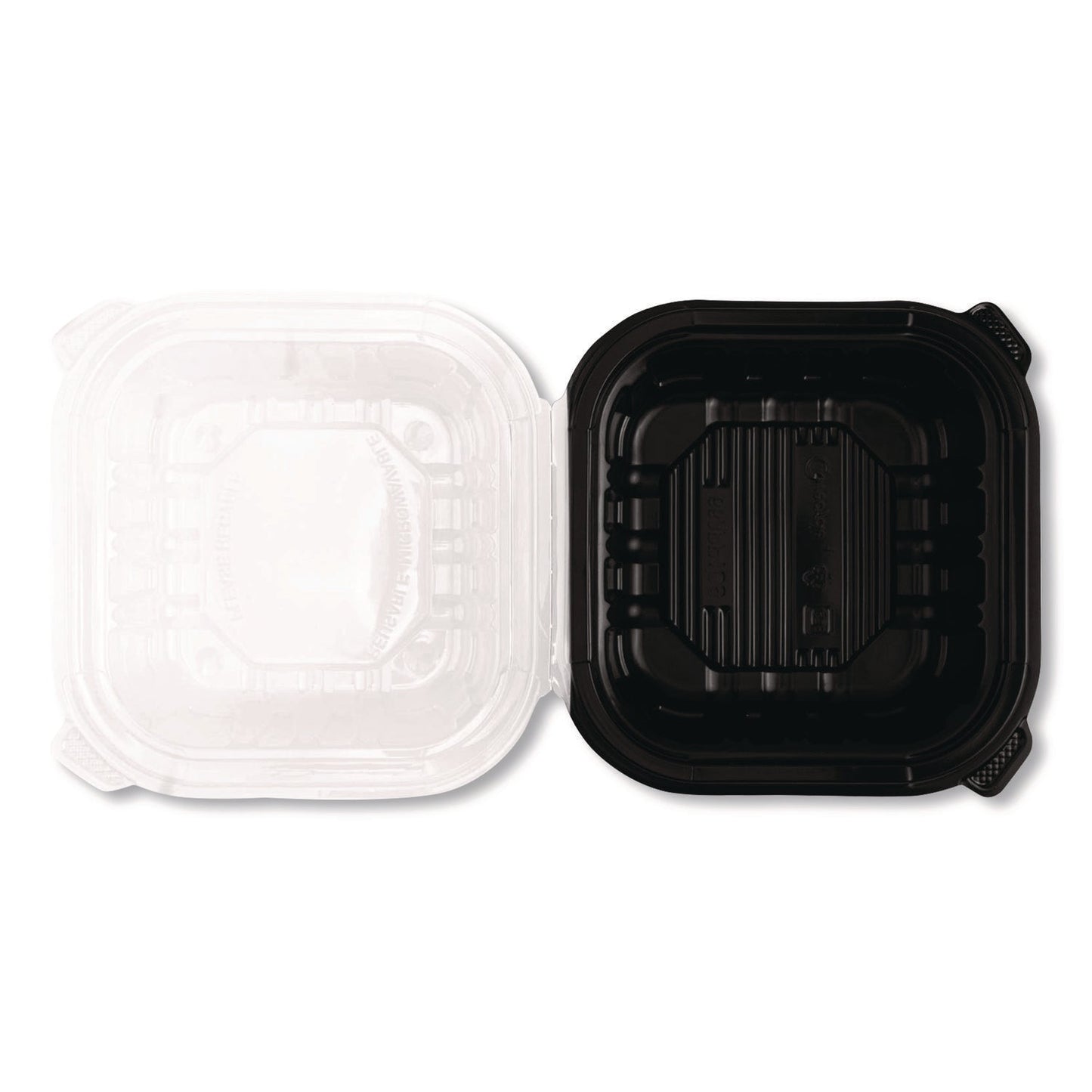 karat-r-polypropylene-plastic-hinged-container-6-x-6-x-3-black-clear-plastic-50-pack-6-packs-carton-krtfpphc66pp1c_4