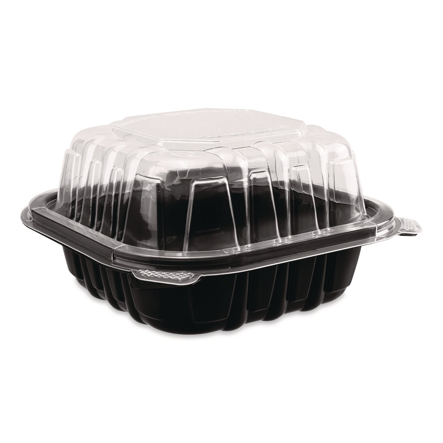 karat-r-polypropylene-plastic-hinged-container-6-x-6-x-3-black-clear-plastic-50-pack-6-packs-carton-krtfpphc66pp1c_6