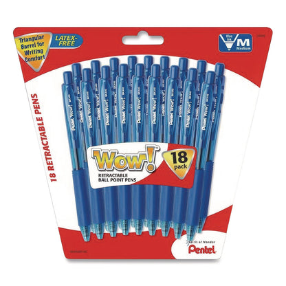 pentel-r-wow-ballpoint-pen-retractable-medium-0-7-mm-blue-ink-translucent-blue-blue-barrel-18-pack-penbk440bp18cpk_1
