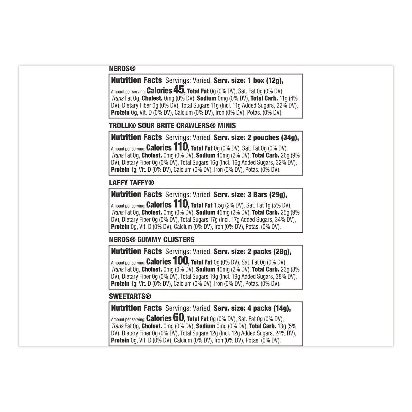 Ferrara® Party Mix Stand-Up Bag, 75 Pieces, Assorted Flavors, 1.7 lb Bag (SWVFER07938)
