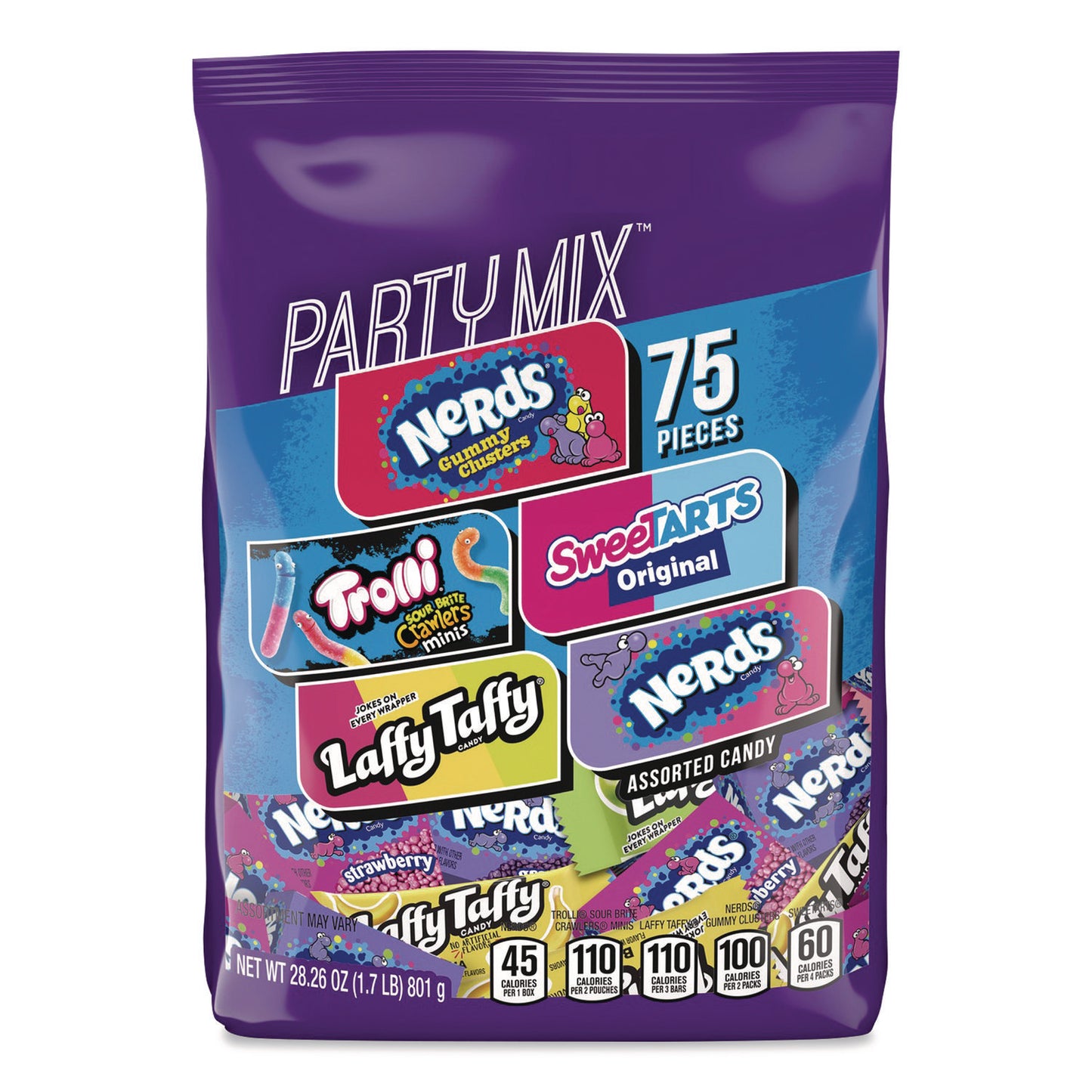 Ferrara® Party Mix Stand-Up Bag, 75 Pieces, Assorted Flavors, 1.7 lb Bag (SWVFER07938)