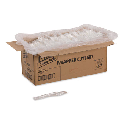 Dixie® Mediumweight Polypropylene Cutlery, Individually Wrapped, Fork, Plastic, White, 1,000/Carton (DXEFMP23C)