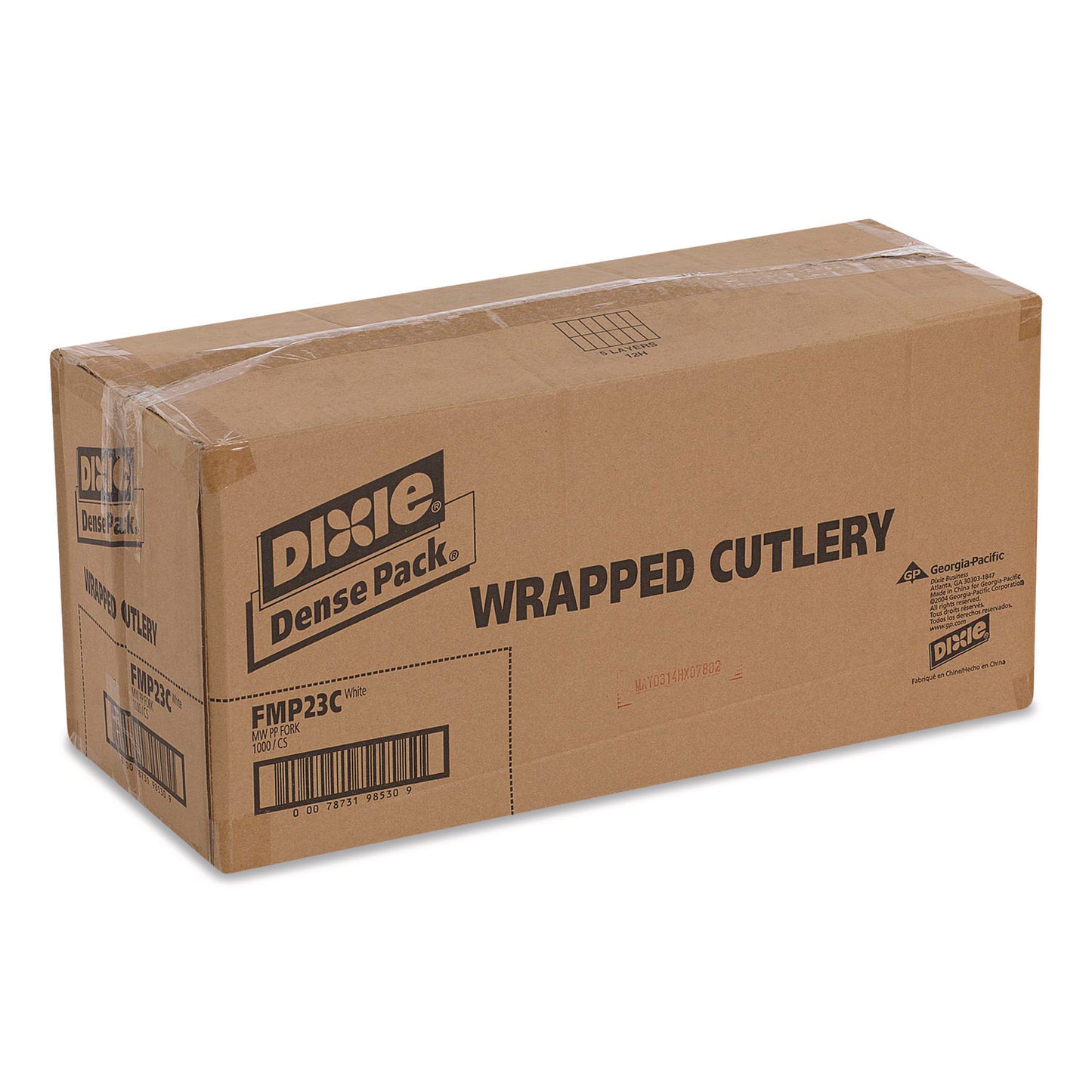 Dixie® Mediumweight Polypropylene Cutlery, Individually Wrapped, Fork, Plastic, White, 1,000/Carton (DXEFMP23C)