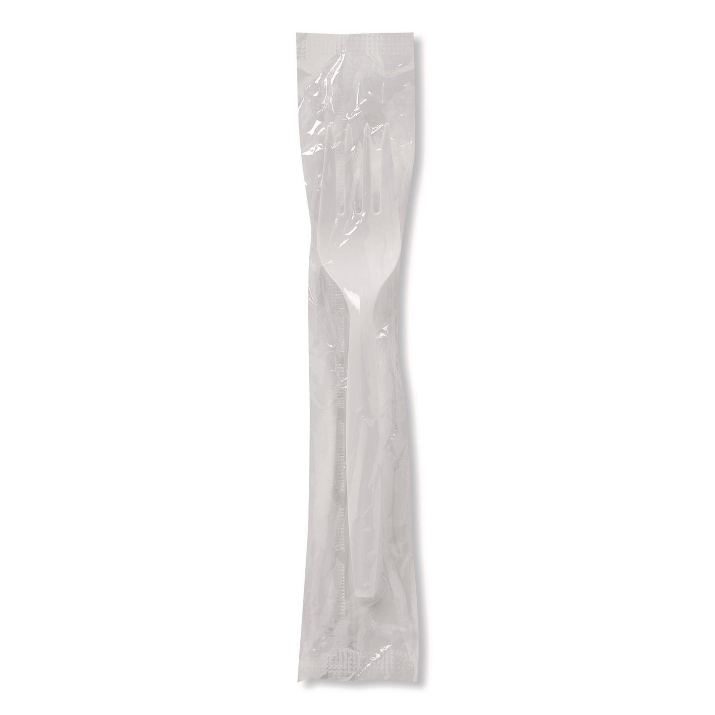 Dixie® Mediumweight Polypropylene Cutlery, Individually Wrapped, Fork, Plastic, White, 1,000/Carton (DXEFMP23C)