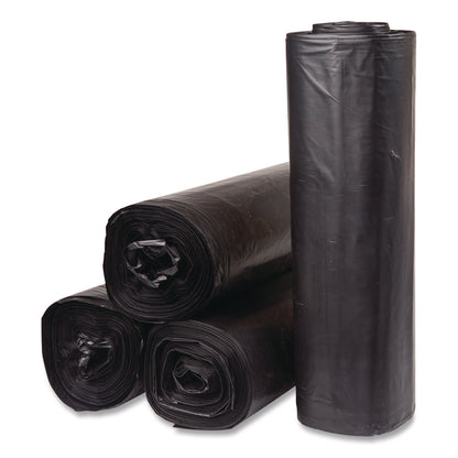 Inteplast Group Low-Density Commercial Can Liners, 60 gal, 1.15 mil, 38 x 58, Black, Interleaved Roll, 25 Bags/Roll, 4 Rolls/Carton (IBSSLW3858SPK)