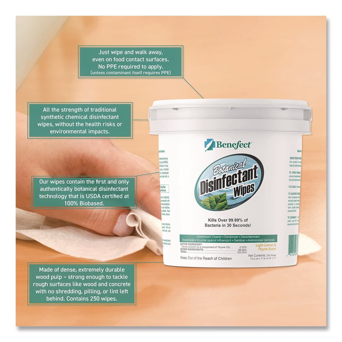 benefect-r-botanical-disinfectant-wipes-6-x-7-light-lemon-and-thyme-250-bucket-bef20376_4