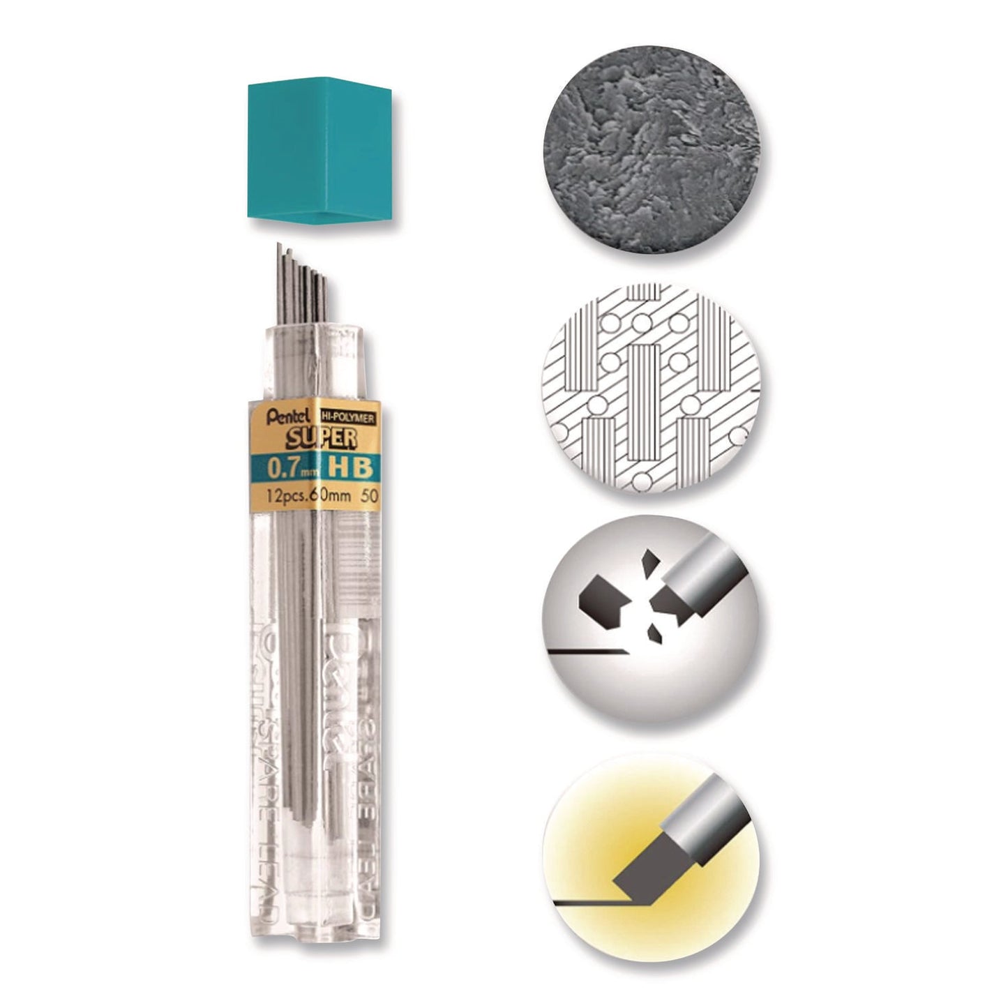 pentel-r-super-hi-polymer-lead-refill-0-7-mm-hb-black-36-pack-penl50bp3hbk6pk_2