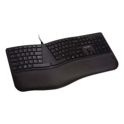Kensington® Pro Fit Ergo Wired Keyboard, Black (KMW75400)