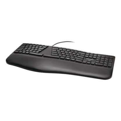 Kensington® Pro Fit Ergo Wired Keyboard, Black (KMW75400)