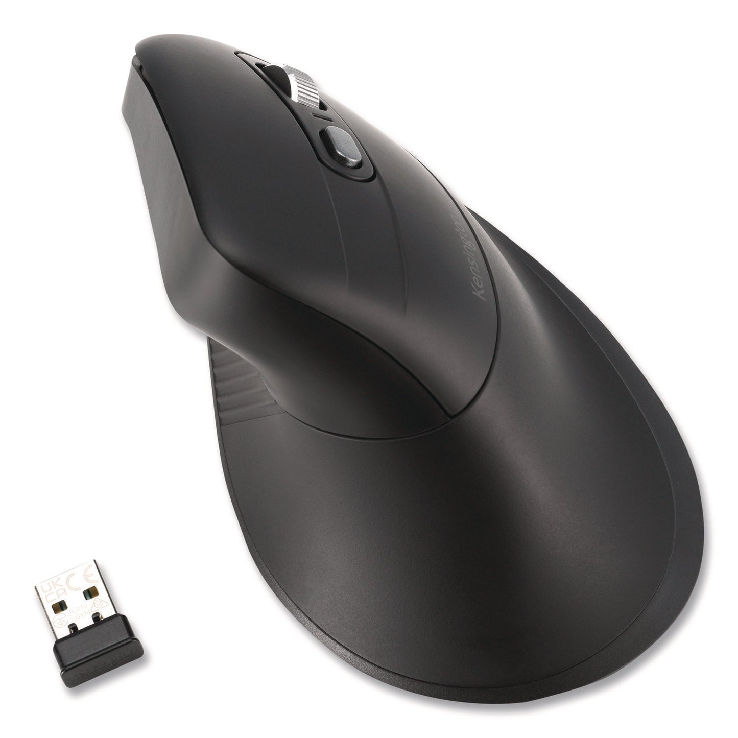 Kensington® Pro Fit Ergo MY630 EQ Rechargeable Mouse, 2.4 GHz/30 ft Wireless Range, Right Hand Use, Black (KMW72484)