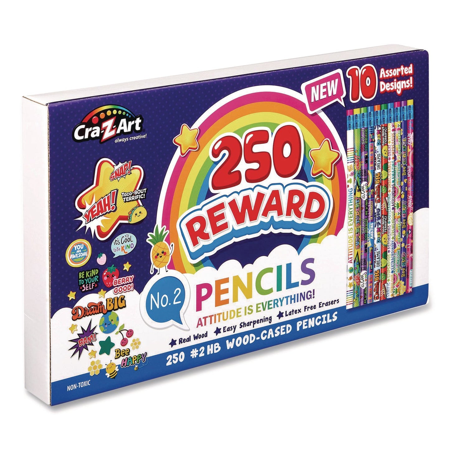 cra-z-art-r-pencils-motivational-classpack-2-black-lead-assorted-barrels-10-designs-250-pencils-set-cza740171_2