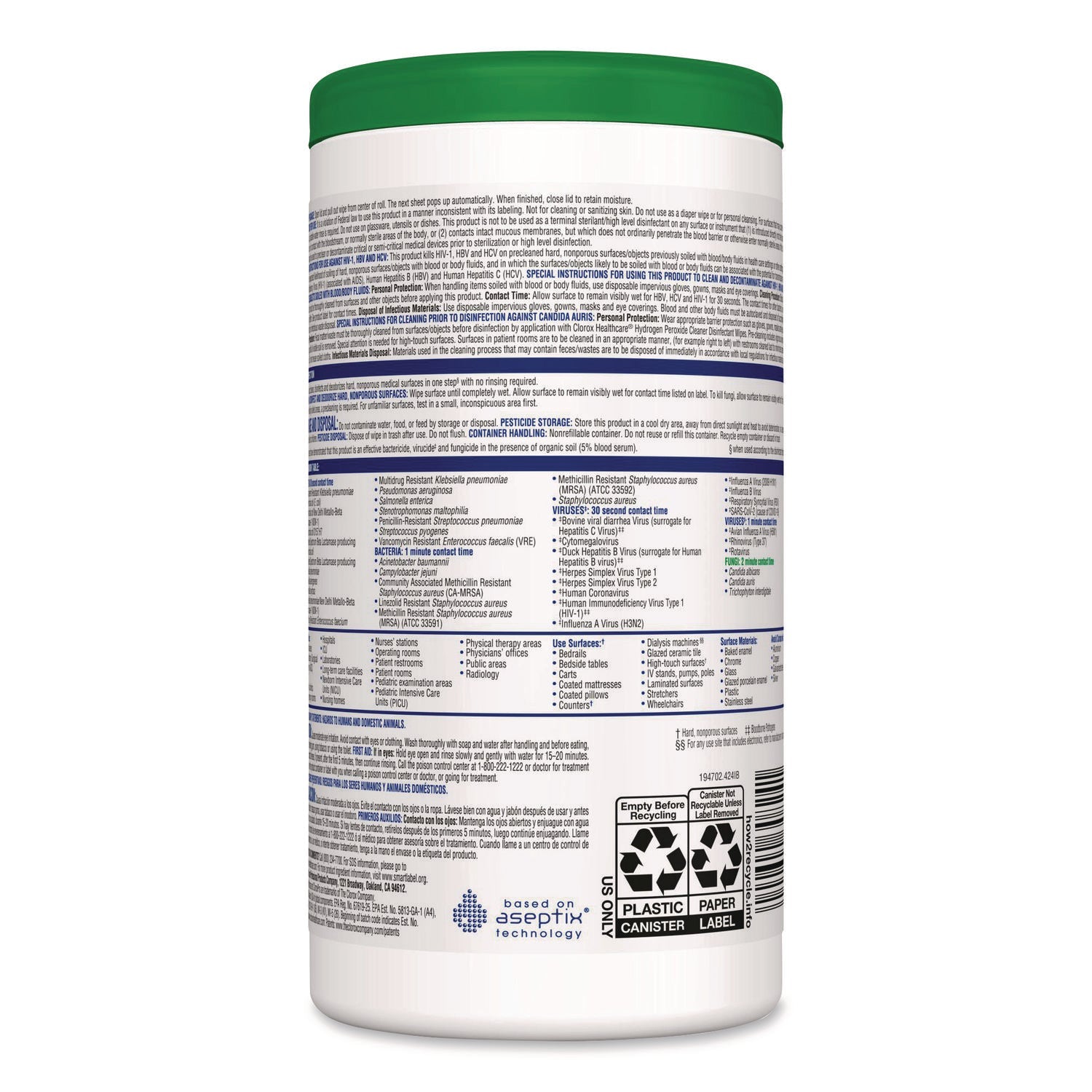 clorox-healthcare-r-hydrogen-peroxide-cleaner-disinfectant-wipes-6-75-x-9-white-95-canister-clo30824ea_4