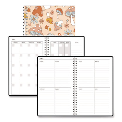 House of Doolittle™ Recycled Non-Dated Monthly/Weekly Planner, Mushrooms, Multicolor Cover, Undated (HOD212140)