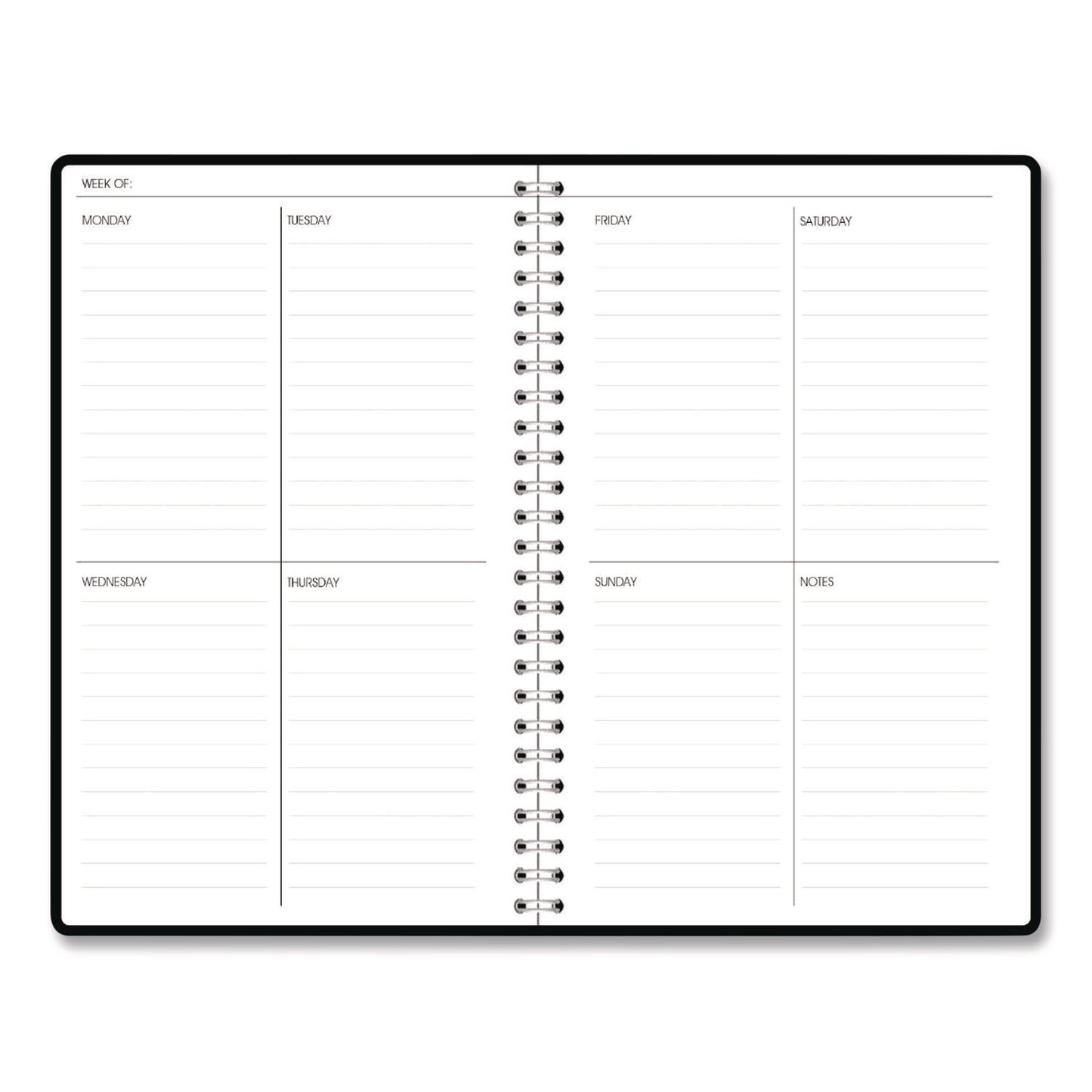 House of Doolittle™ Recycled Non-Dated Monthly/Weekly Planner, Abstract Faces, Black/White Cover, Undated (HOD212141)