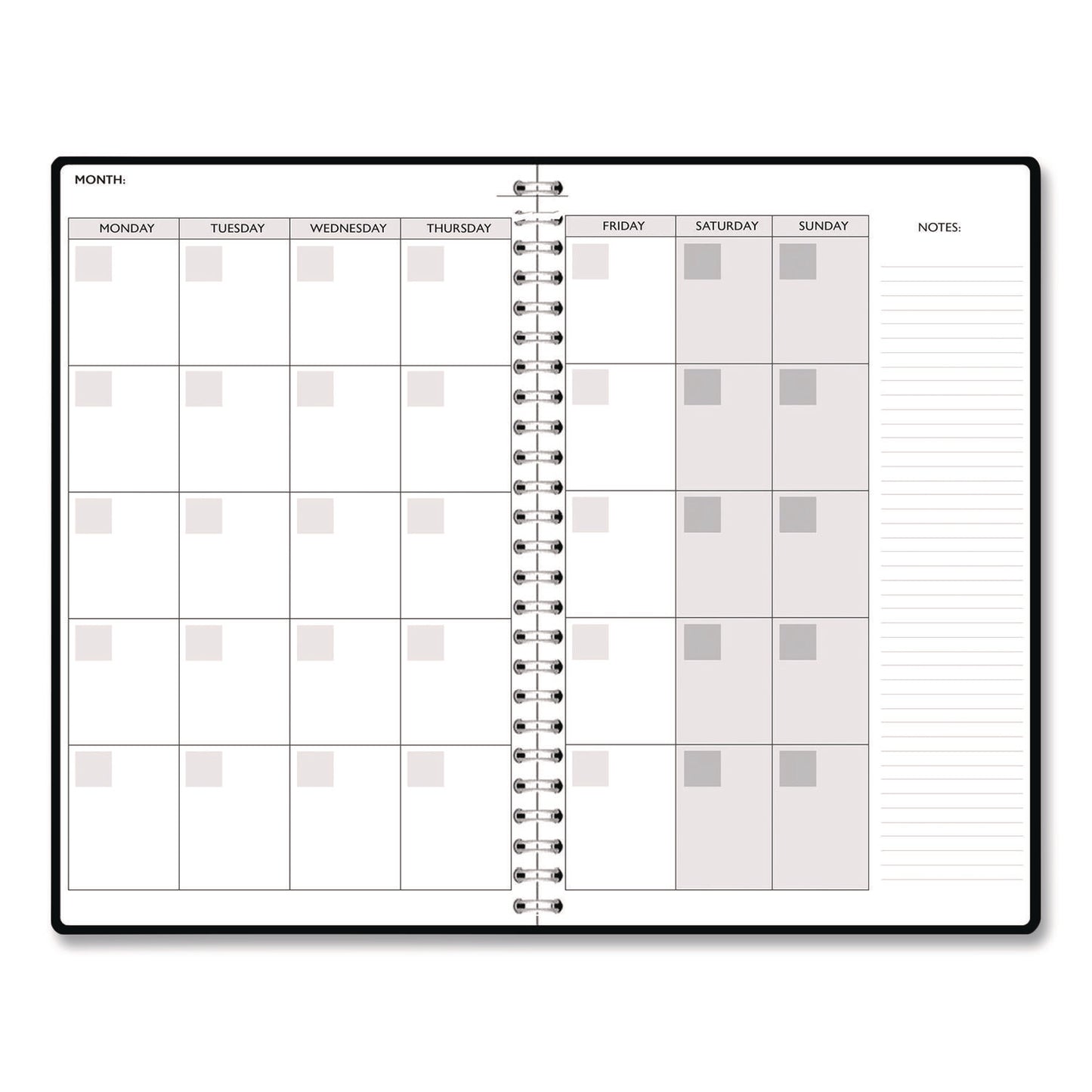 House of Doolittle™ Recycled Non-Dated Monthly/Weekly Planner, Abstract Faces, Black/White Cover, Undated (HOD212141)