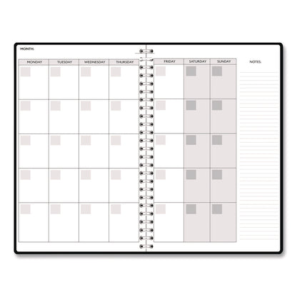 House of Doolittle™ Recycled Non-Dated Monthly/Weekly Planner, Abstract Faces, Black/White Cover, Undated (HOD212141)