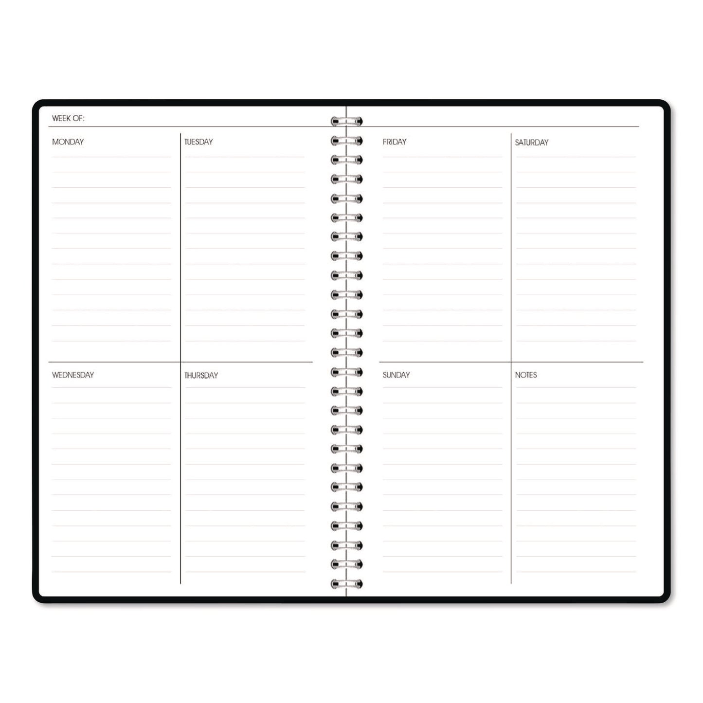 House of Doolittle™ Recycled Non-Dated Monthly/Weekly Planner, Black and White Floral, Black/White Cover, Undated (HOD212149)