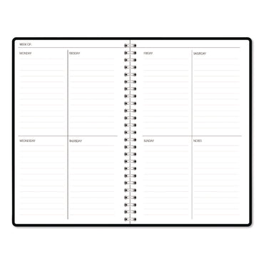 House of Doolittle™ Recycled Non-Dated Monthly/Weekly Planner, Black and White Floral, Black/White Cover, Undated (HOD212149)