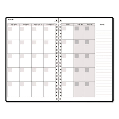 House of Doolittle™ Recycled Non-Dated Monthly/Weekly Planner, Black and White Floral, Black/White Cover, Undated (HOD212149)