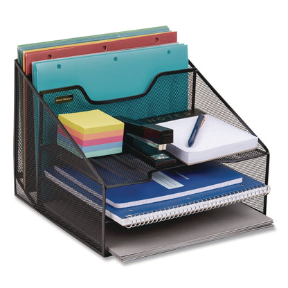 mind-reader-metal-mesh-vertical-file-holder-paper-tray-desktop-organizer-2-tier-5-compartment-letter-size-11-25-x-12-5-x-9-5-black-emsmeshbox5blk_4