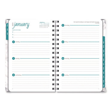 global-printed-products-marble-weekly-monthly-planner-marble-stone-artwork-8-x-5-5-white-gray-silver-cover-14-month-nov-2024-to-dec-2025-gpuspls255804_2