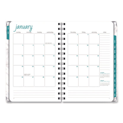 global-printed-products-marble-weekly-monthly-planner-marble-stone-artwork-8-x-5-5-white-gray-silver-cover-14-month-nov-2024-to-dec-2025-gpuspls255804_3