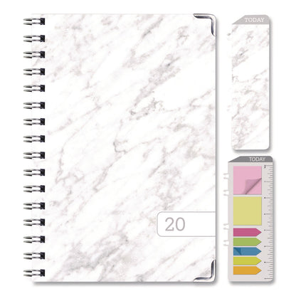 global-printed-products-marble-weekly-monthly-planner-marble-stone-artwork-8-x-5-5-white-gray-silver-cover-14-month-nov-2024-to-dec-2025-gpuspls255804_5